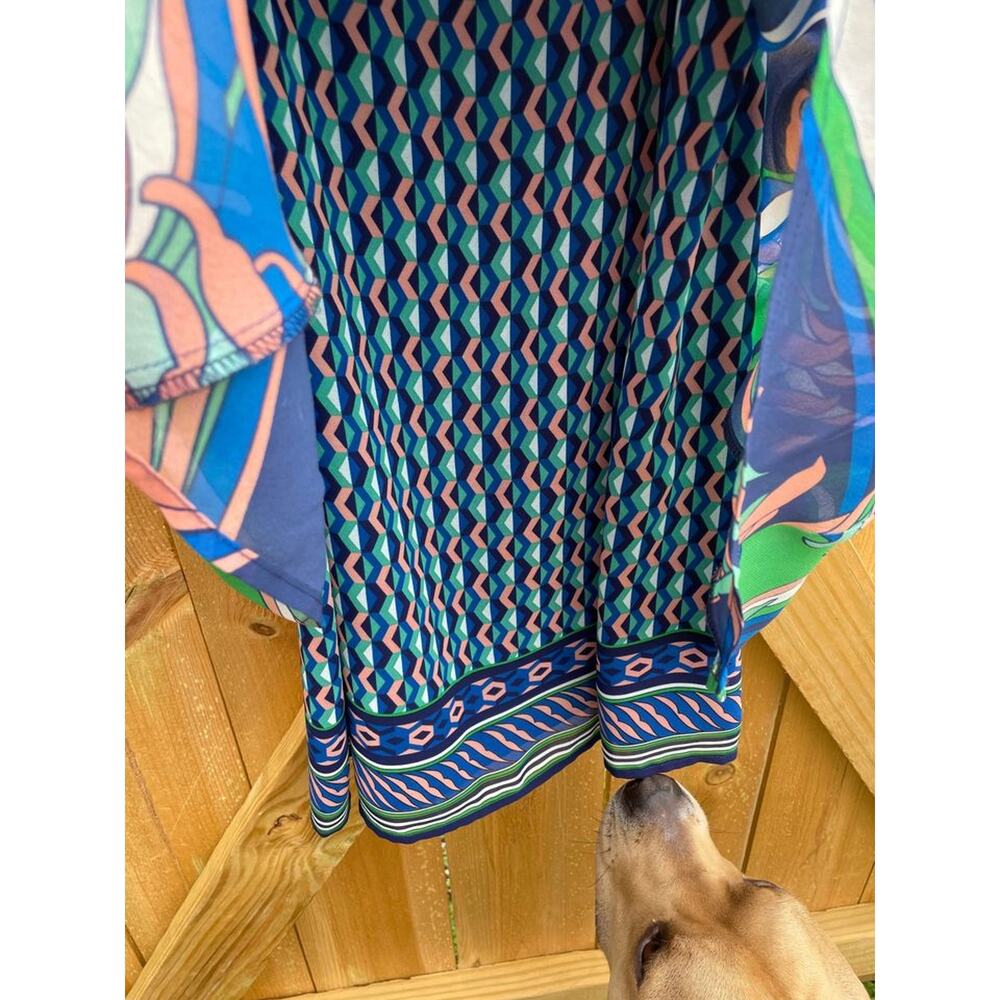 Anthropologie Maeve Layered Silk Laurel Scarf Silk Dress - Size L - Picture 5 of 9